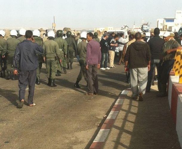 La protesta provoc una rpida intervencin de las fuerzas armadas marroques.