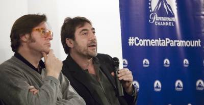 lvaro Longoria y Javier Bardem durante la presentacin del documental 