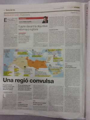 Pgina de El Periodico (edicin de Catalunya) edicin impresa del 28-11-2011