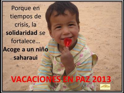 Cartel de Vacaciones en Paz 2013 de Asociacin RIMAL Sahara Tormes