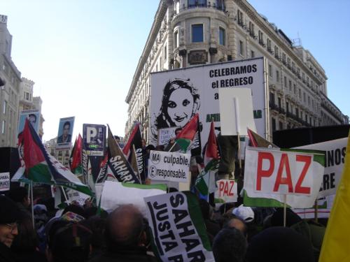 Manifestación en Madrid por la vuelta de Aminetu Haidar y por la solución del conflicto del Sahara